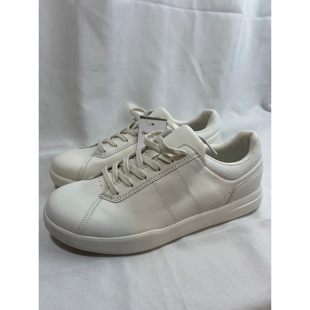 Goodfellow & Co White Faux Leather‎ Low Top Sneakers Mens 10 Lace Up Minimalist